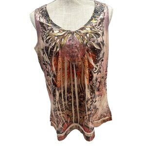 Womens Unity World Wear Petite Sleeveless Butterfly Print Top PL